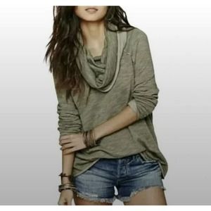 Free People Beach Shirt Cowl Neck Cocoon One Size